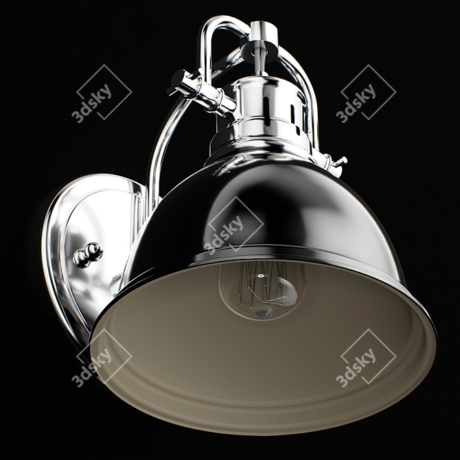 Title: Golden Lighting Chrome Black Wall Sconce 3D model image 4