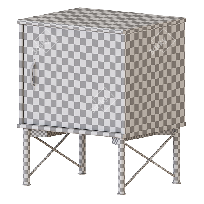 Stylish MUSKEN Bedside Table: Brown & White, 45x38x58 cm 3D model image 4