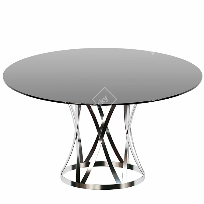 Modern Stainless Steel Kitchen Table 3D model image 1