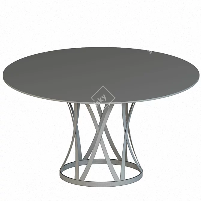 Modern Stainless Steel Kitchen Table 3D model image 2