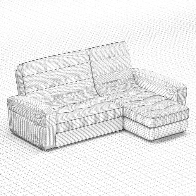 Cozy Lounge Sofa: 179x242x106 cm 3D model image 7