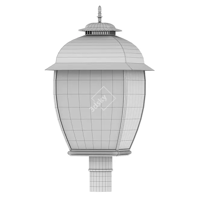 Mystic Black Quoizel Bain Outdoor Lantern 3D model image 2