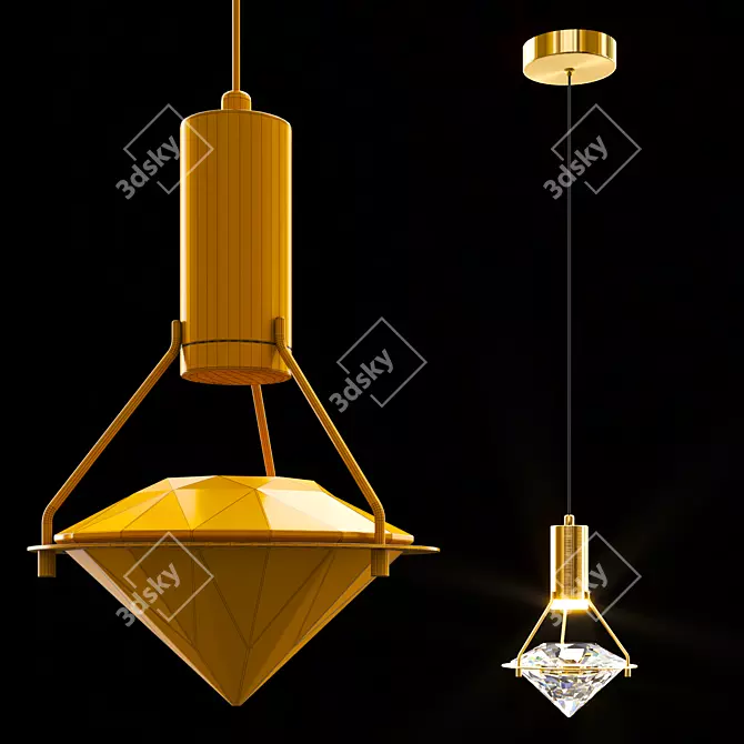 Glamorous Crystal Pendant 3D model image 2