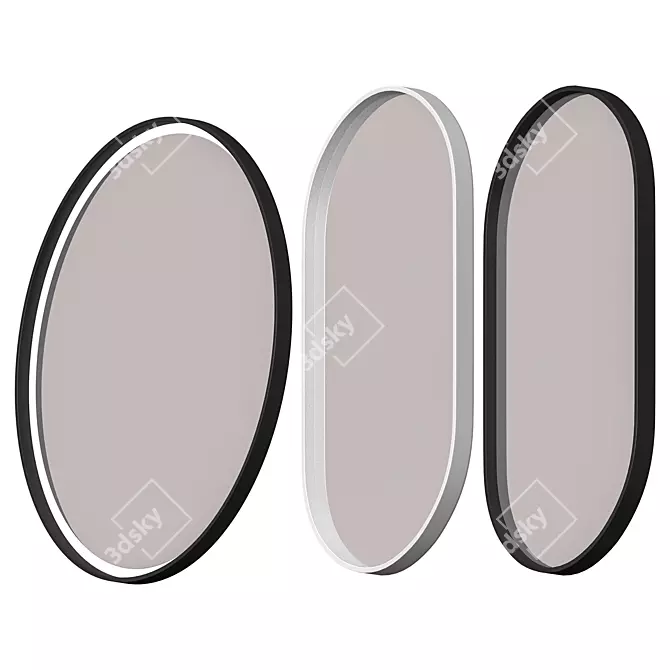 Modern Metal Framed Mirror by Artceram 3D model image 1