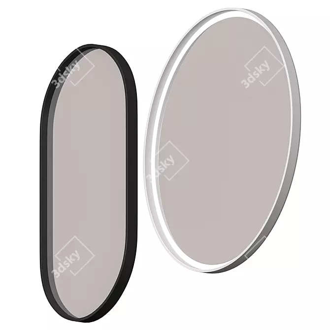 Modern Metal Framed Mirror by Artceram 3D model image 4