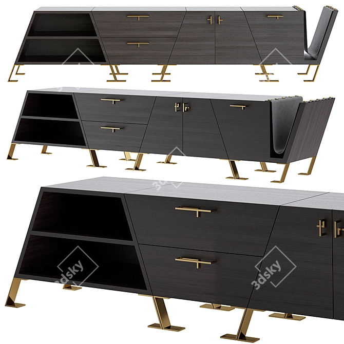 Elegant Fourmosa Sideboard: Stylish Storage Solution 3D model image 1