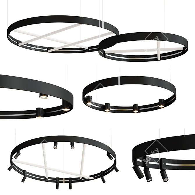 Versatile Arena Ceiling Lights 3D model image 1