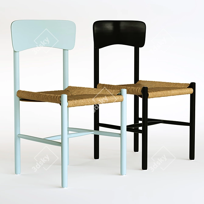 Solan Noir Set of 2 Chairs 3D model image 4