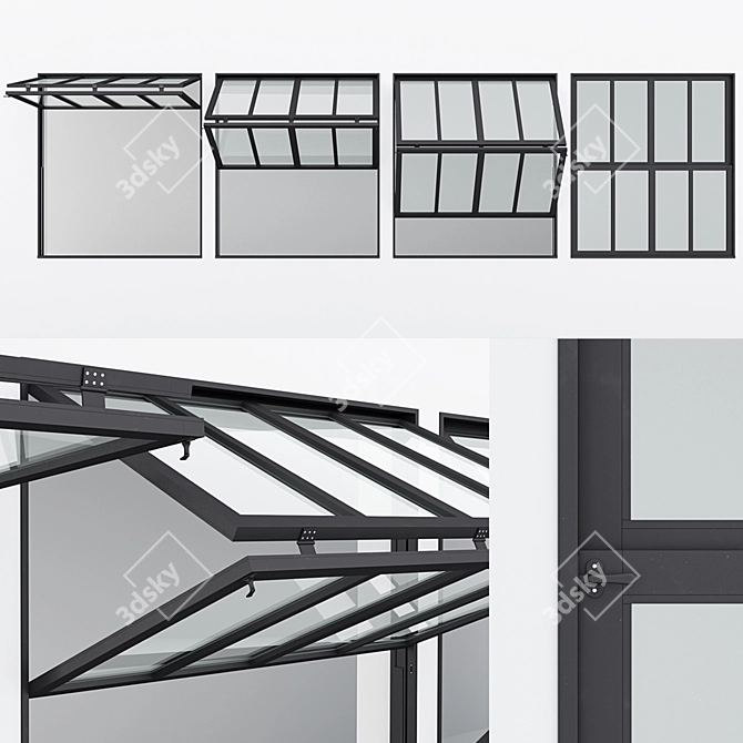 Sleek Aluminum Window 11 3D model image 1