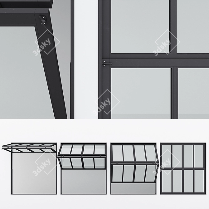 Sleek Aluminum Window 11 3D model image 3