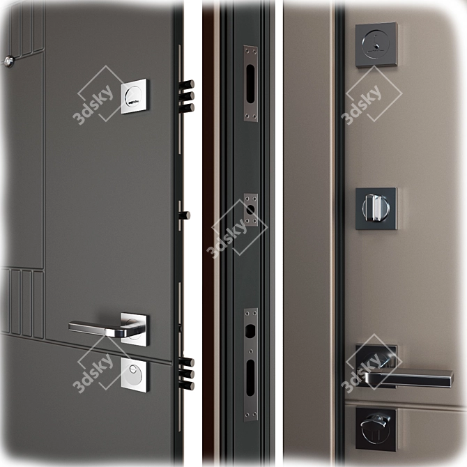 Aston (Favorit) Metal Entrance Door - Durable & Stylish 3D model image 2