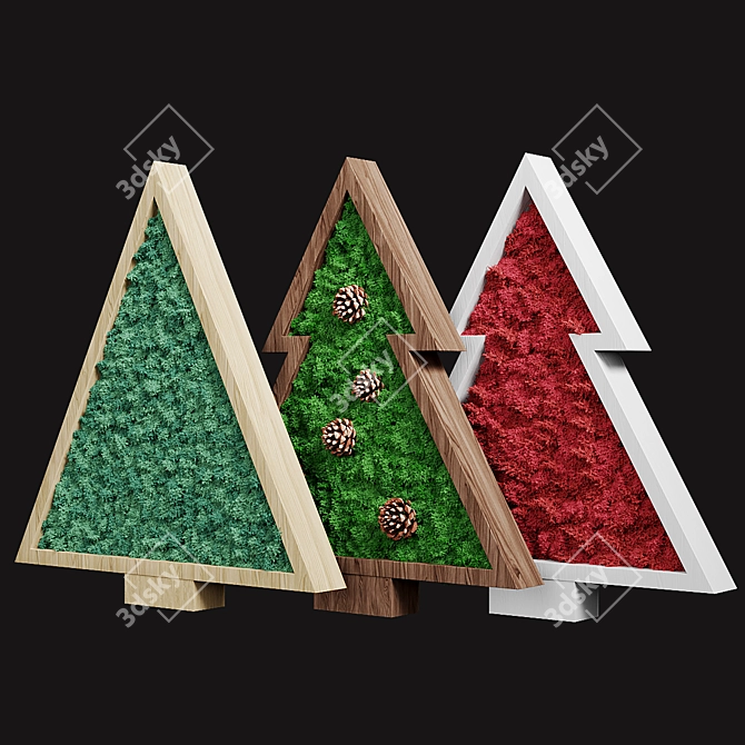 Stabilized Moss Christmas Trees 3D model image 1