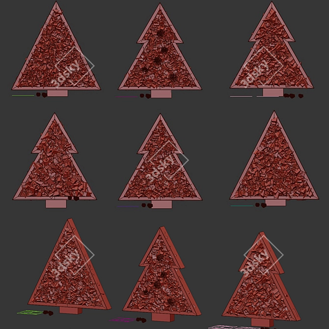 Stabilized Moss Christmas Trees 3D model image 3