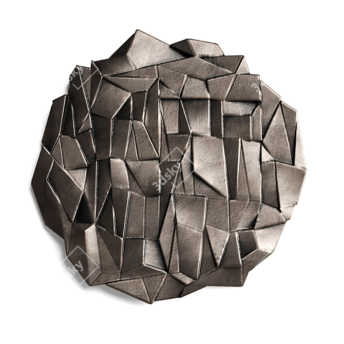 Elegant Metal Origami Wall Panel 3D model image 2