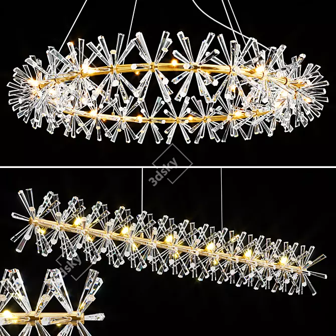 Elegant Beatrix Crystal Chandelier 3D model image 1