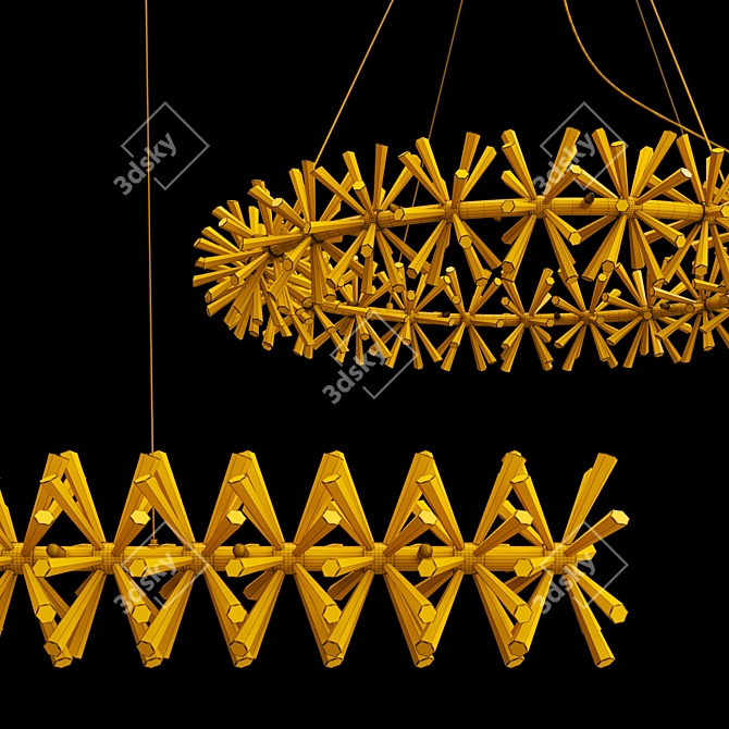 Elegant Beatrix Crystal Chandelier 3D model image 2