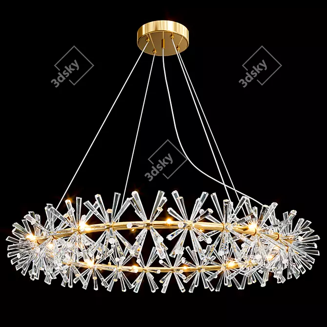 Elegant Beatrix Crystal Chandelier 3D model image 3