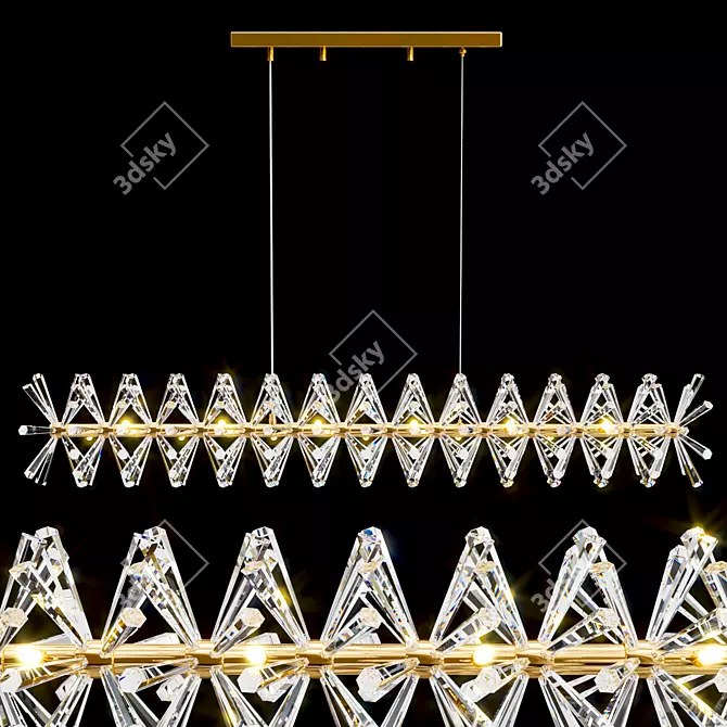 Elegant Beatrix Crystal Chandelier 3D model image 4