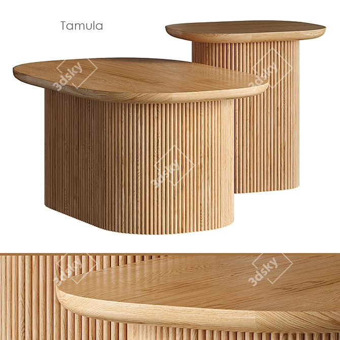 Rustic Oak Coffee Table 3D model image 1