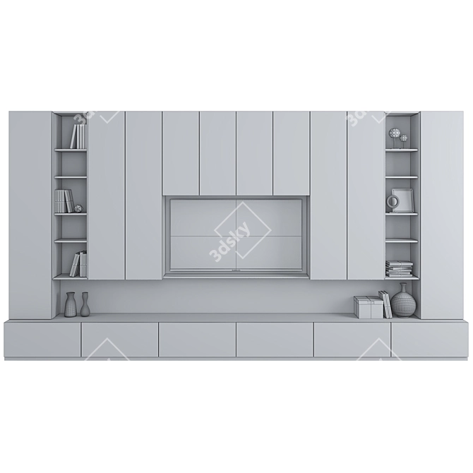 Modern TV Wall Unit Eva: Stylish & Functional 3D model image 2