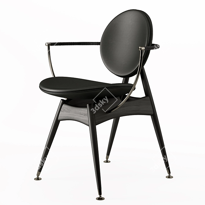 Elegant Circle Dining Chair 3D model image 3