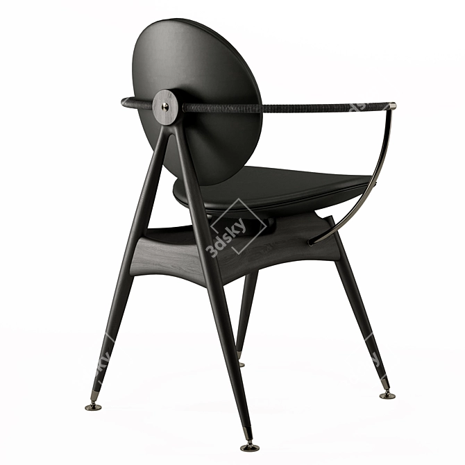 Elegant Circle Dining Chair 3D model image 4