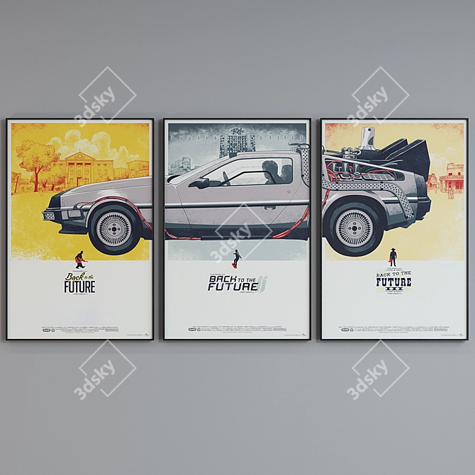 Back to the Future Poster Frame Set 3D model image 2