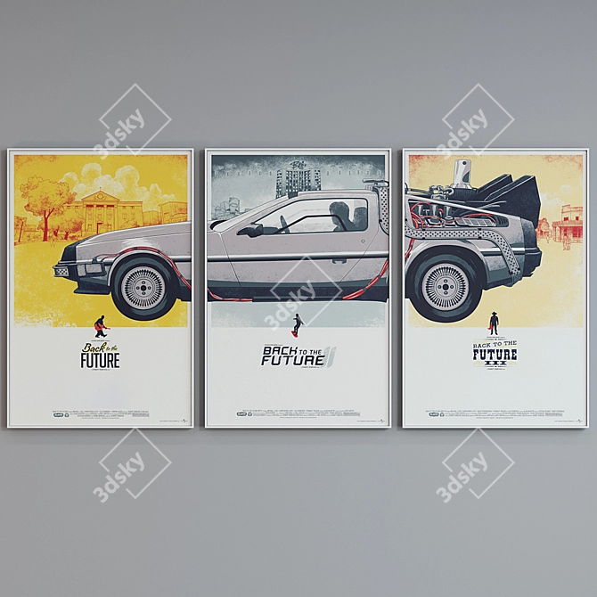 Back to the Future Poster Frame Set 3D model image 3