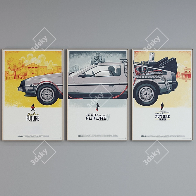 Back to the Future Poster Frame Set 3D model image 4