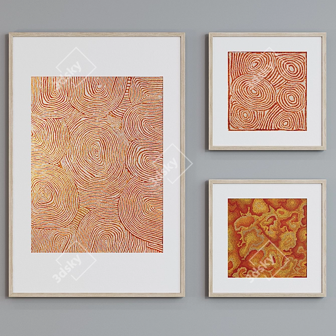 Modern Abstract Picture Frame Set 3D model image 2