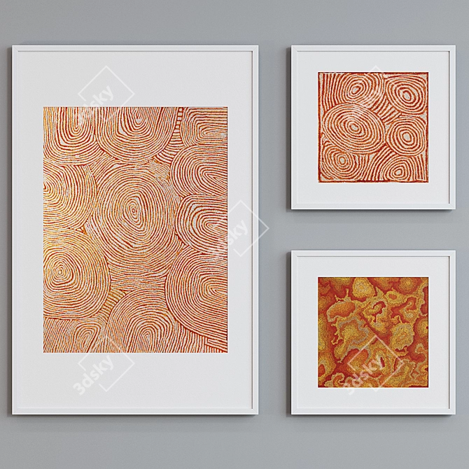 Modern Abstract Picture Frame Set 3D model image 3