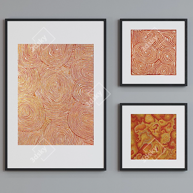 Modern Abstract Picture Frame Set 3D model image 5