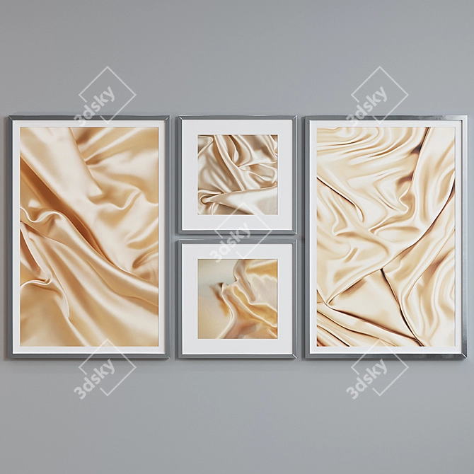 Modern Silk Frame Set with Abstract Patterns 3D model image 4