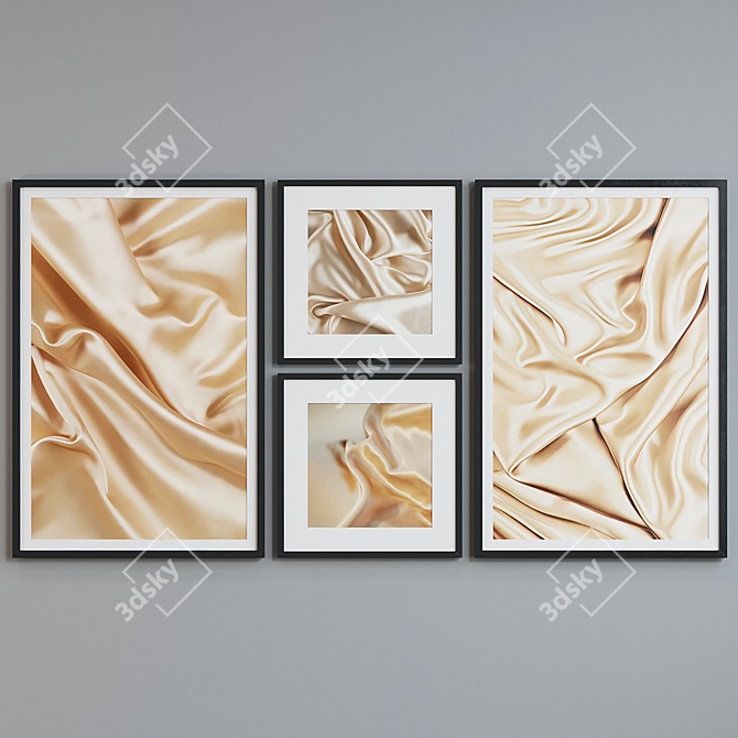 Modern Silk Frame Set with Abstract Patterns 3D model image 5