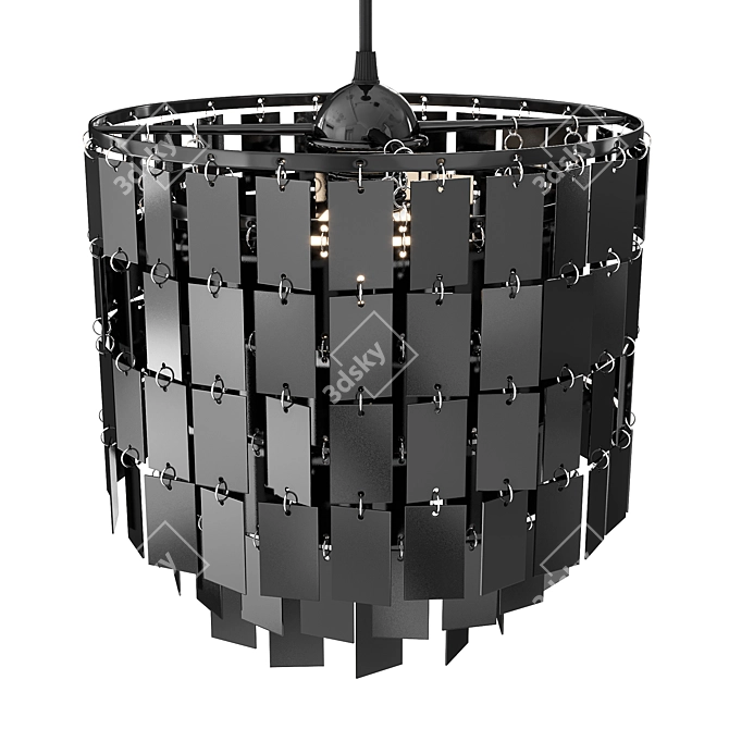 Modern Square Black/White Pendant Lamp 3D model image 1