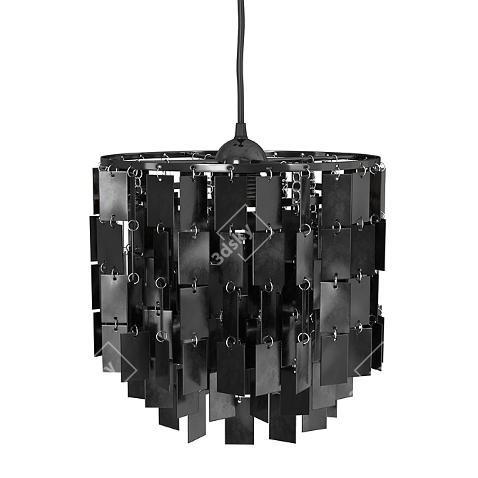 Modern Square Black/White Pendant Lamp 3D model image 5