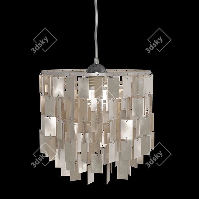 Modern Square Black/White Pendant Lamp 3D model image 6