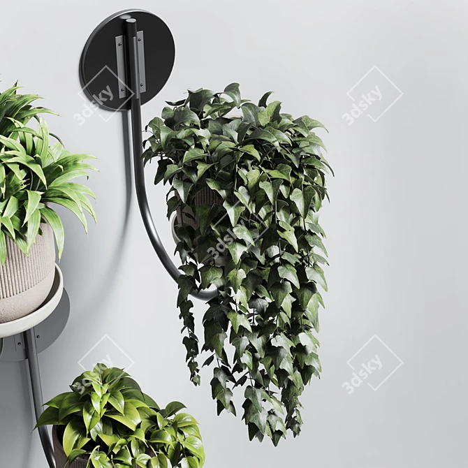 180 Concrete Wall Vase for Indoor Plants 3D model image 3