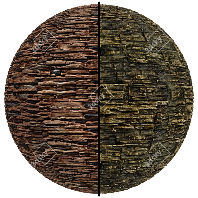 Vintage Stone Textured Covering 3D model image 1