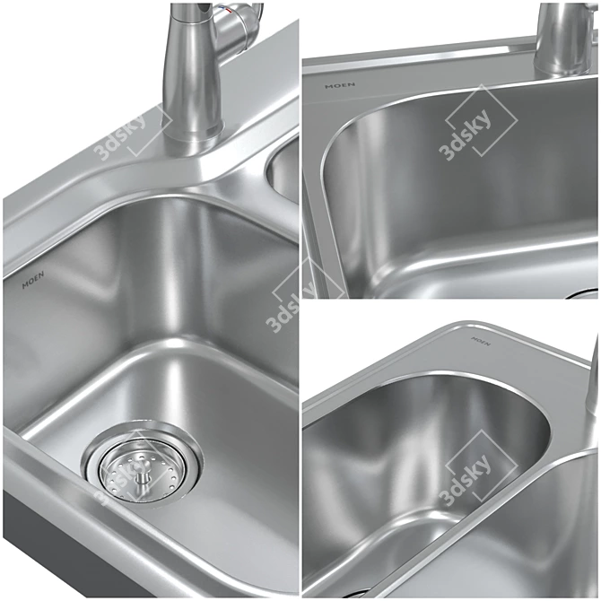 MOEN 2000 Series: Elegant Lodi Sinks 3D model image 2