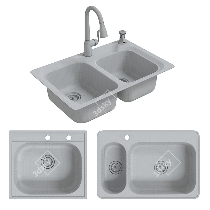 MOEN 2000 Series: Elegant Lodi Sinks 3D model image 9