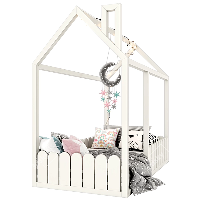 Kids House Bed: Whimsical Sleep Haven 3D model image 4