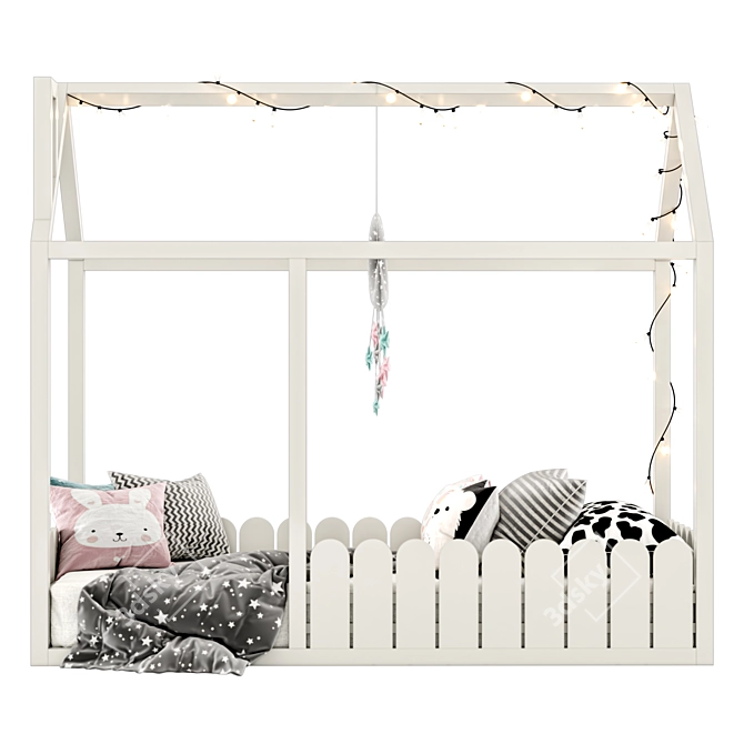 Kids House Bed: Whimsical Sleep Haven 3D model image 6