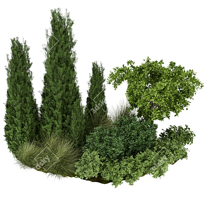 305 Outdoor Plant Collection: Trees, Grass, Bush 3D model image 5