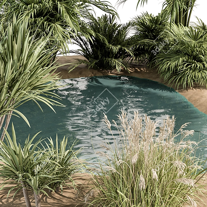 Tropical Summer Lake Furniture Set 3D model image 4