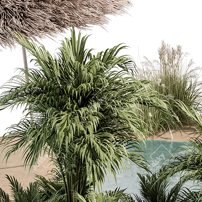 Tropical Summer Lake Furniture Set 3D model image 6