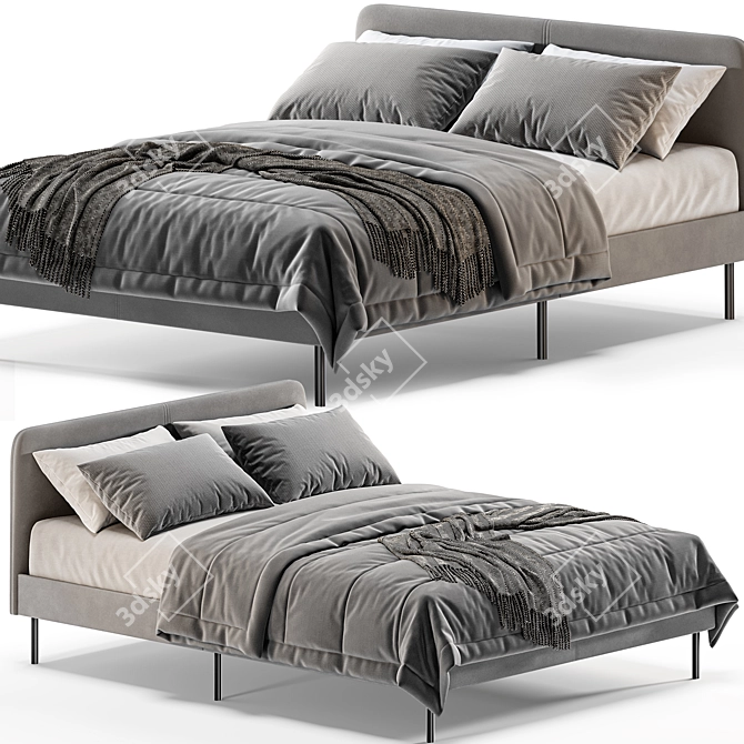 IKEA Slattum Double Bed: 3D Model Download 3D model image 1