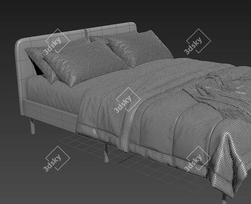 IKEA Slattum Double Bed: 3D Model Download 3D model image 4