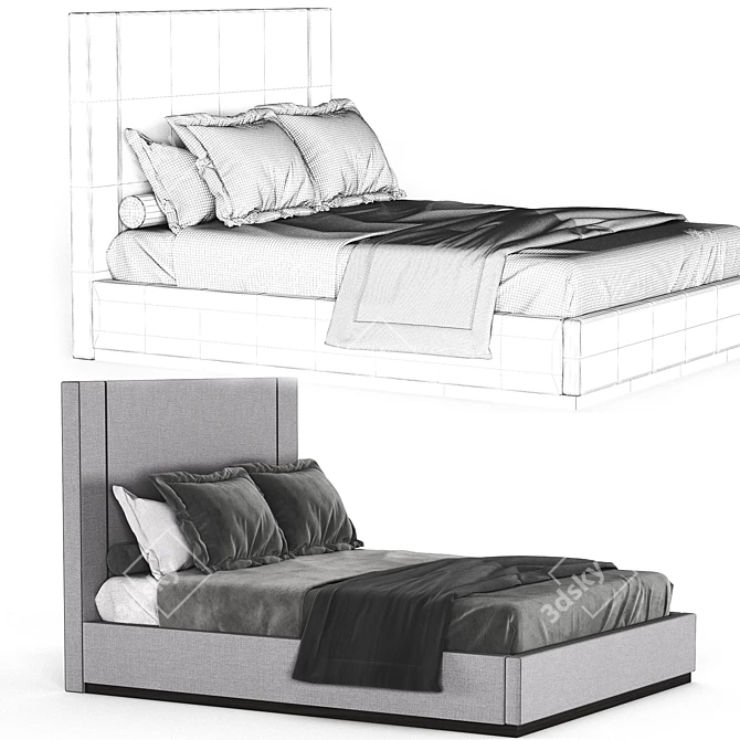 Modern Corin Bed: Exquisite Elegance 3D model image 3