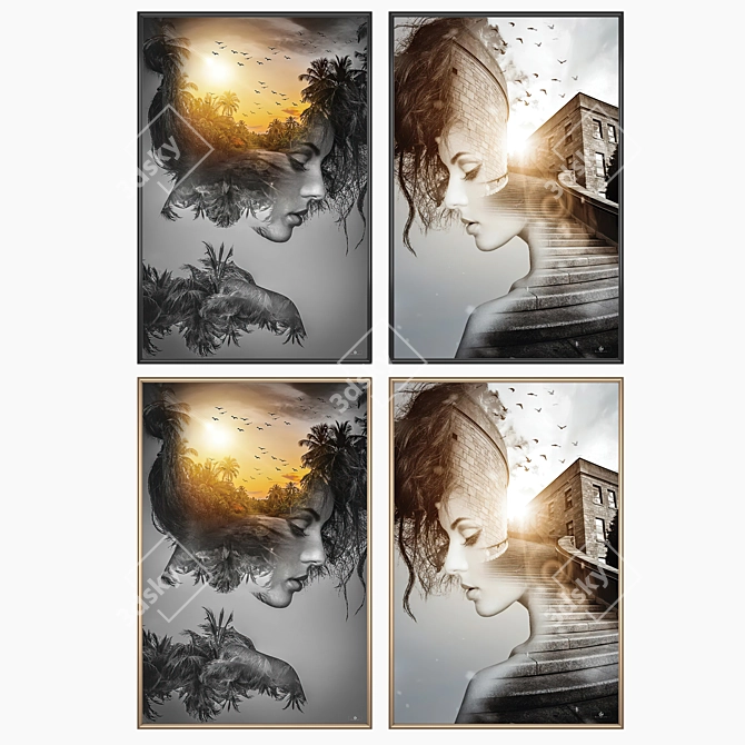 Duo Art Prints with Versatile Frames 3D model image 2